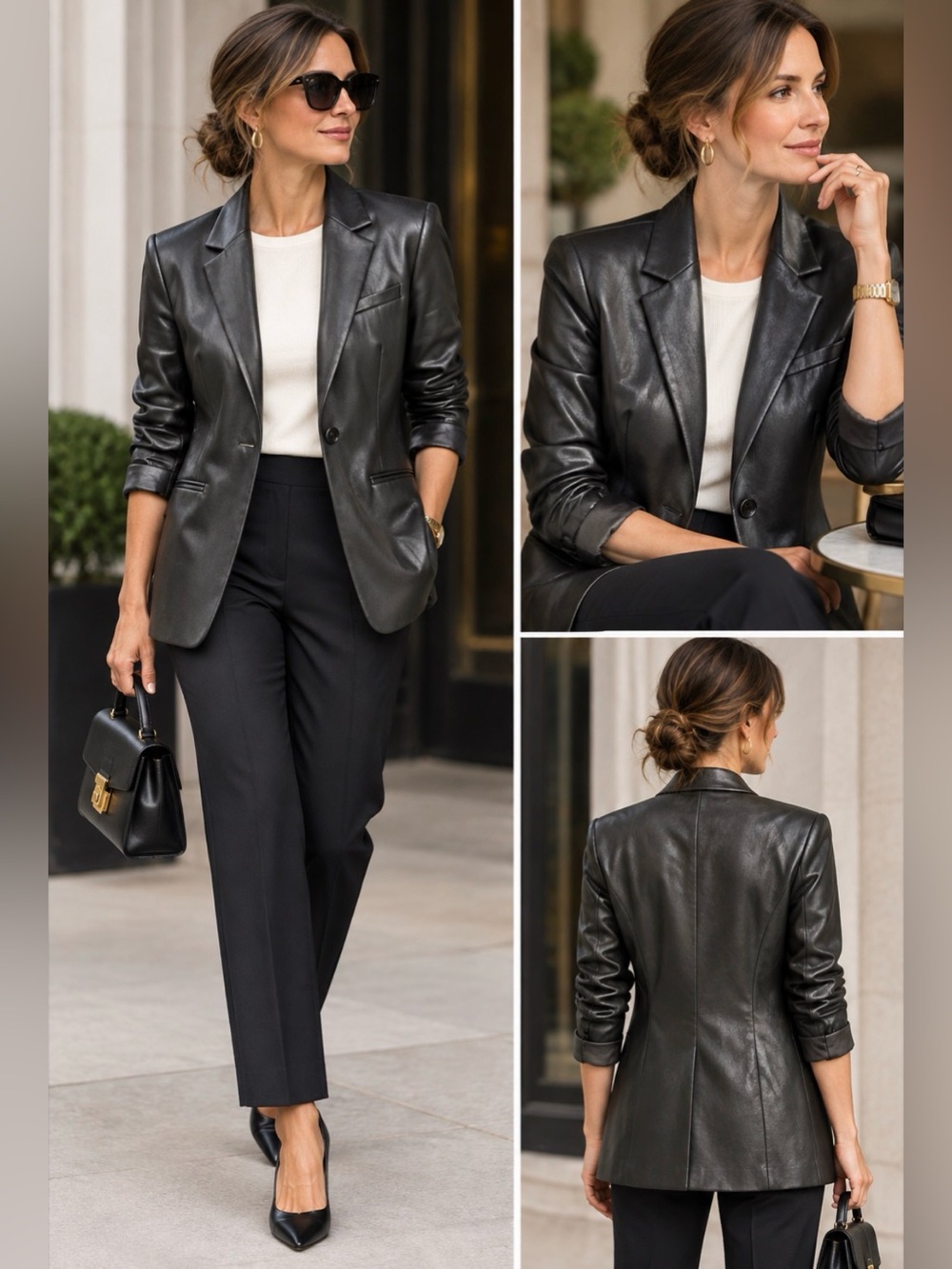 Z Supply Faux Black Leather Blazer | Size XS | Like New